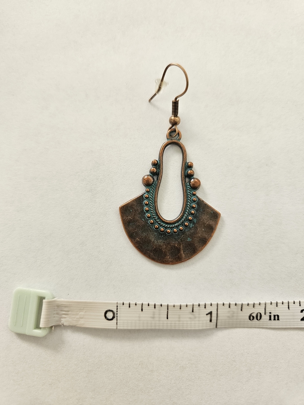 Drop Earrings Bronze With Teal Accent Bohemian Western Feminine Summer Festival - Picture 3 of 5